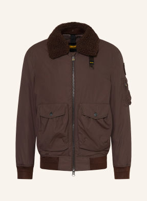 Blauer Bunda Gleason S Odnímatelným Límcem Z Medvídkové Kožešiny tmavě hnědá