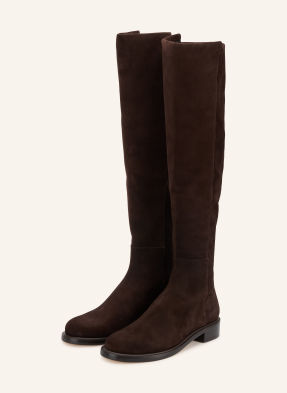 Stuart Weitzman Kozačky Nad Kolena Gisele tmavě hnědá