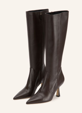 Stuart Weitzman Kozačky Super Sculpt tmavě hnědá