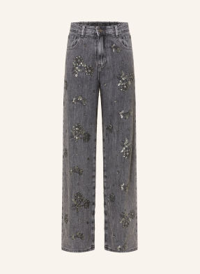 Miss Goodlife Wide Leg Jeans Mit Schmucksteinen Und Pailletten grau