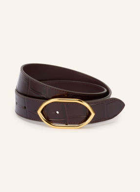 Jacquemus Kožený Opasek La Ceinture Calisson tmavě červená