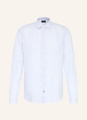 Olymp Lněná Košile Casual Modern Fit tmavě modrá / bílá