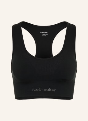 Icebreaker Sportovní Podprsenka 260 Zoneknit Seamless S Merino Vlnou černá / šedá