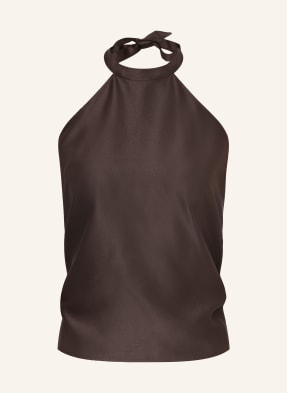 Juvia Neckholder-Top Sissy Aus Satin braun