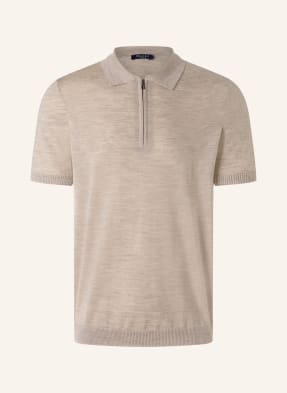 Maerz Muenchen Strick-Poloshirt Aus Merinowolle beige