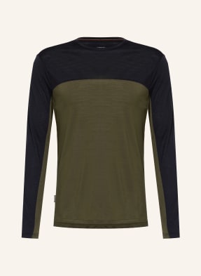 Icebreaker Tričko S Dlouhým Rukávem 125 Cool-Lite™ Sphere S Merino Vlnou khaki / černá