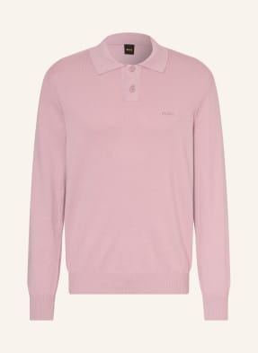 Boss Strick-Poloshirt Asac rosa