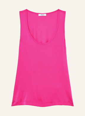 Reiss Top Ruby Ze Směsi Materiálů neonově růžová