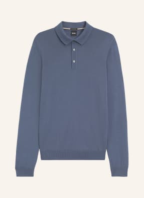 Boss Strick-Poloshirt Lancione blau
