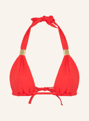 Heidi Klein Trojúhelníkové Bikiny Petalia červená / zlatá