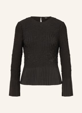 Boss Blusenshirt Boppar Mit Plissees schwarz
