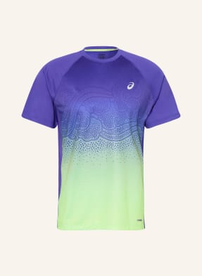 Asics Běžecké Tričko Road Fade modrá / neonově zelená