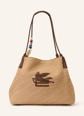 Etro Shopper Libra Mit Schmuckperlen braun