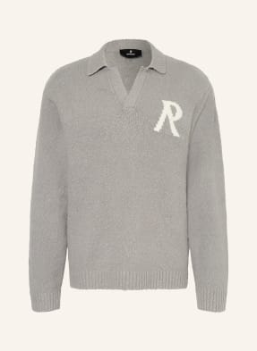 Represent Pletené Polo Tričko šedá / bílá
