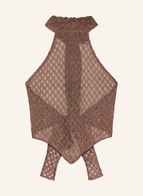 Missoni Pletený Top S Třpytivou Přízí hnědá / stříbrná