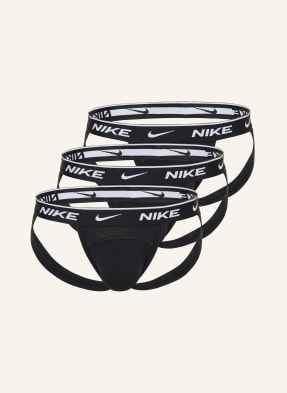Nike 3er-Pack Jock Straps Essential Cotton Stretch schwarz