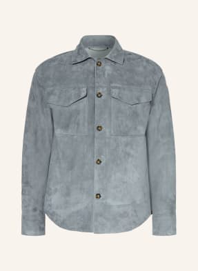 Lardini Kožená Overshirt černošedá