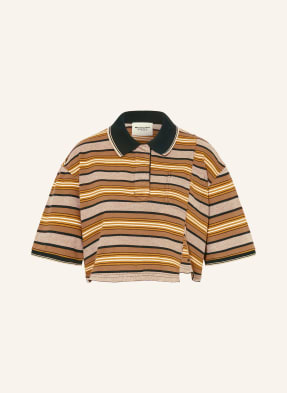 Marant Étoile Jerseyové Polo Tričko Isalyne béžová / tmavě hnědá / hnědá