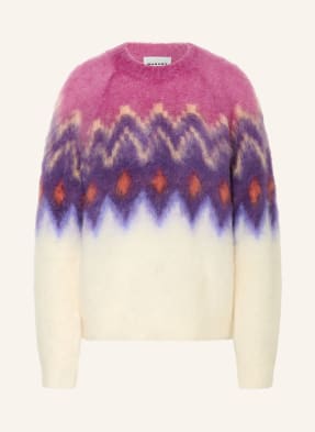 Marant Étoile Oversized Svetr Ambre S Mohérem fuchsiová / fialová / bílá