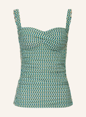 Cyell Tankini Top Groovy Graphic petrolejová / koňaková / bílá