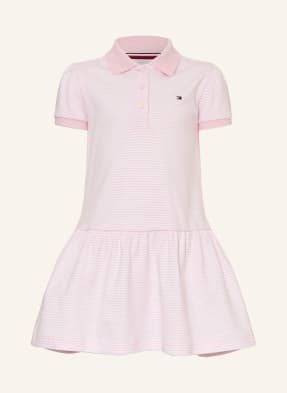 Tommy Hilfiger Jerseyové Polo Šaty růžová / bílá