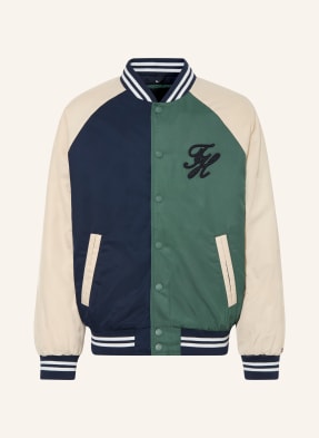 Tommy Hilfiger Univerzitní Bunda tmavě modrá / béžová / zelená