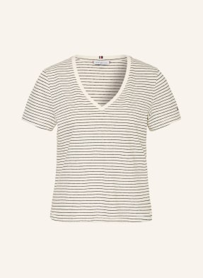 Tommy Hilfiger Tričko S Lnem režná / černá