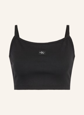 Calvin Klein Jeans Cropped-Top schwarz