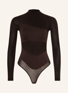 Wolford Stringové Body Shade tmavě hnědá