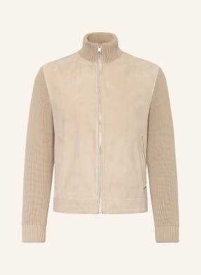 Boss Lederjacke Maven weiss