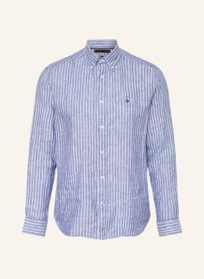 Tommy Hilfiger Lněná Košile Regular Fit modrá / bílá