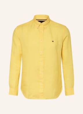 Tommy Hilfiger Lněná Košile Regular Fit žlutá