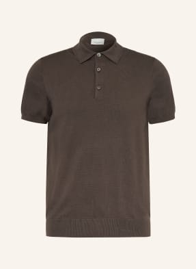 Profuomo Pletené Polo Tričko tmavě zelená