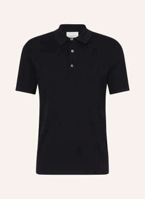 Profuomo Pletené Polo Tričko tmavě modrá