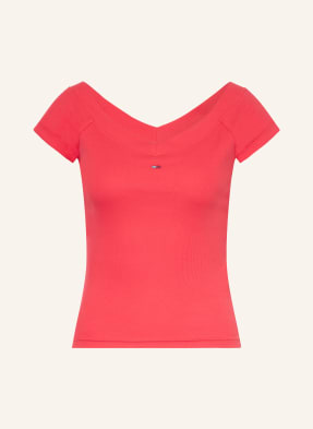Tommy Jeans Off-Shoulder-Shirt rot
