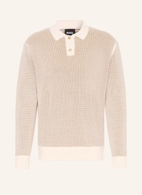 Boss Strick-Poloshirt Ulio weiss