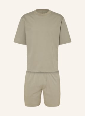 Schiesser Krátké Pyžamo Modern Nightwear olivová