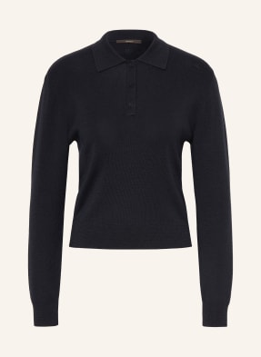 Windsor. Pletené Polo Tričko tmavě modrá