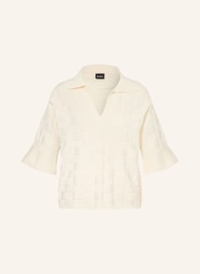 Boss Strick-Poloshirt Fapavero Mit 3/4-Arm weiss