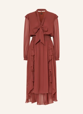 Boss Kleid Domingue Mit Abnehmbarer Schluppe Und Volants rot