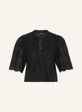 Boss Blusenshirt Benvia Aus Lochspitze schwarz