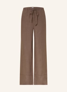 Mrs & Hugs Marlenehose Aus Leinen beige