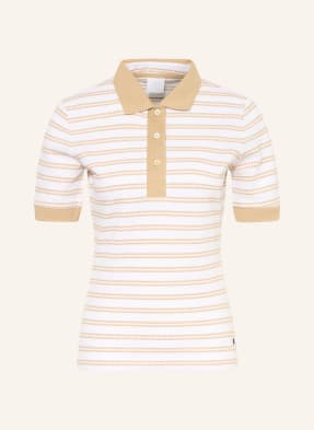Bogner Pletené Polo Tričko velbloudí / bílá