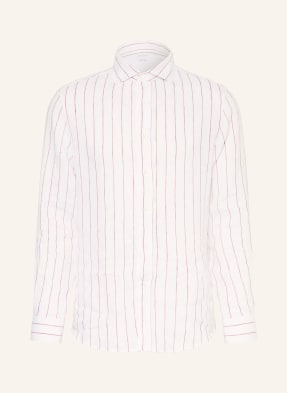 Brunello Cucinelli Lněná Košile Regular Fit bílá / tmavě červená