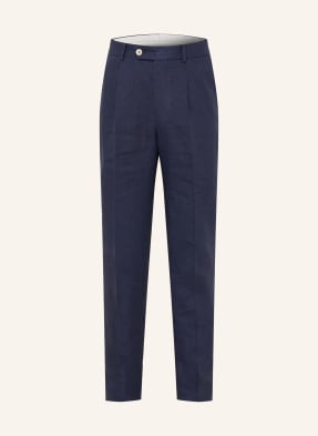Brunello Cucinelli Kombinované Kalhoty Extra Slim Fit Z Lnu c009 navy