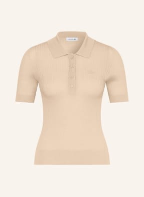 Lacoste Strick-Poloshirt Aus Merinowolle braun