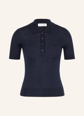 Lacoste Strick-Poloshirt Aus Merinowolle blau