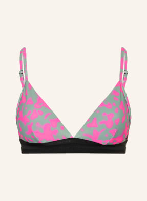 Fire Ice Trojúhelníkové Bikiny hanka3 zelená / neonově růžová / černá