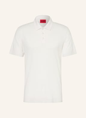 Hugo Jerseyové Polo Tričko Dulinen Slim Fit S Lnem krémová