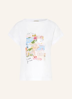 Lilienfels T-Shirt Mit Schmucksteinen Und Pailletten weiss
